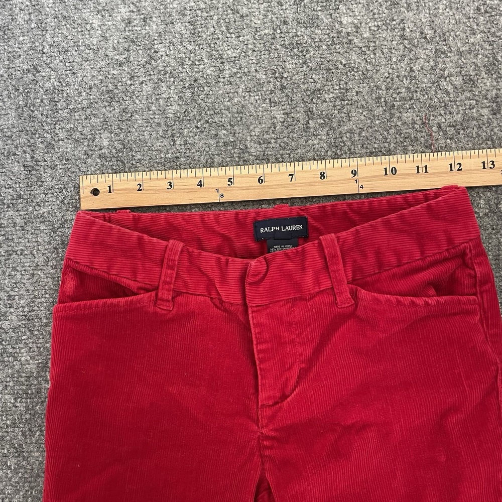 Ralph Lauren Corduroy Riding Pants Girls 10 Red Jeans Preppy Equestrian Polo - Picture 3 of 8